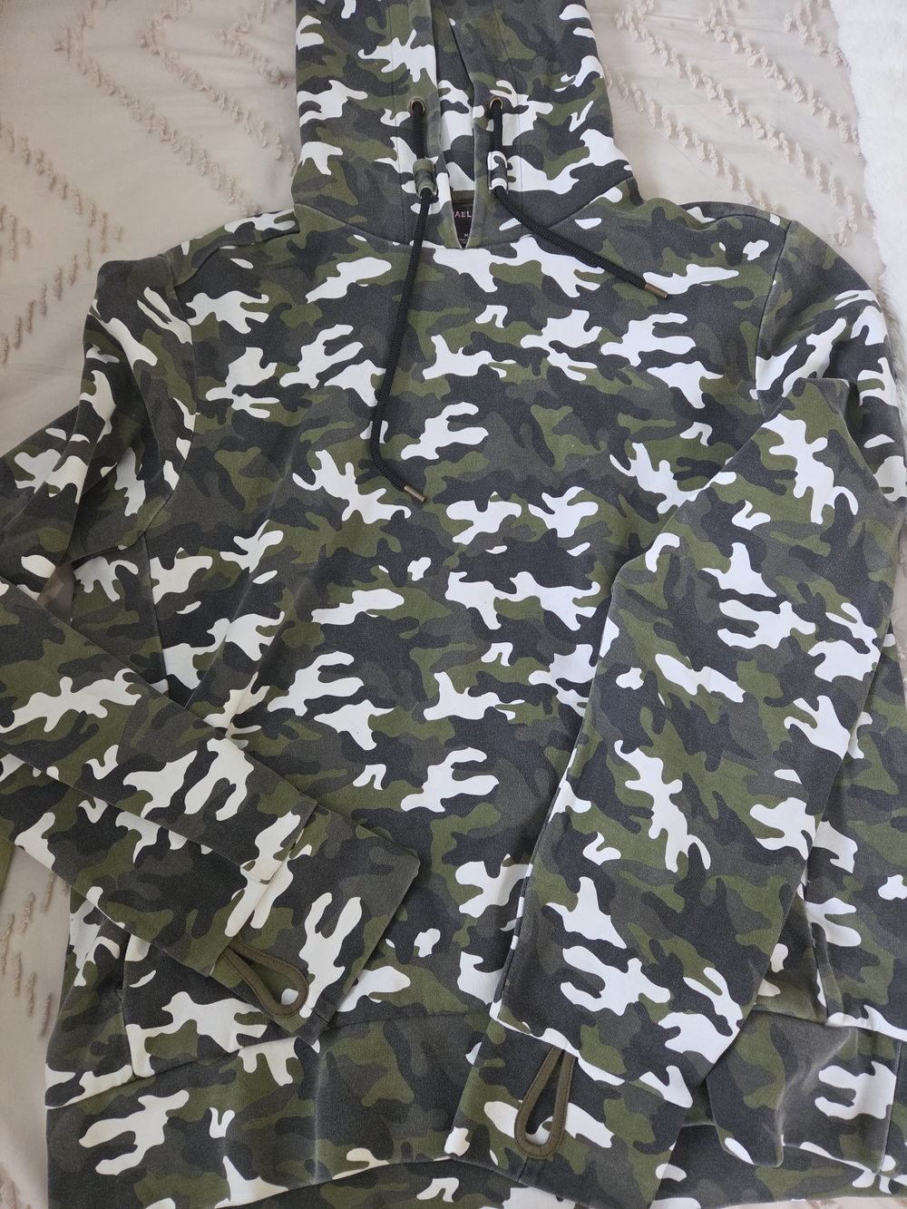 Michael Kors Men's Olive Green White Camo Hoodie